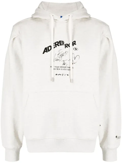 Ader Error logo-print stretch-cotton hoodie Grey BMADFWHD0102