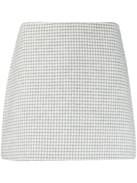 Theory checked wool miniskirt White N0701308