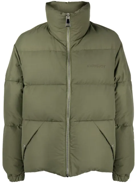 Khrisjoy logo-print padded jacket Green DFPM028NCOT