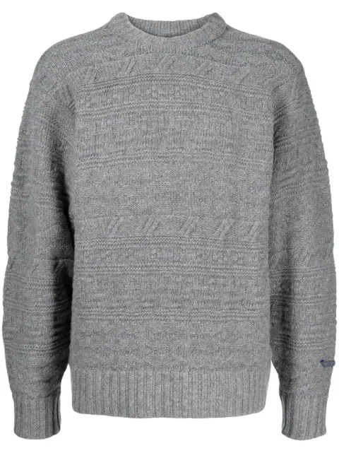 Ader Error logo-patch chunky-knit jumper Grey BMADFWKT0305