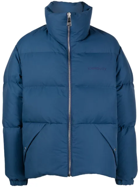 Khrisjoy logo-print padded jacket Blue DFPM028NCOT