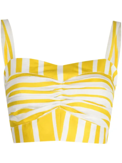 Bambah Sicily striped linen bustier top Yellow BMRE2407