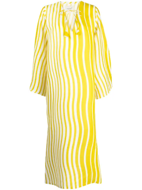 Bambah Sicily striped kaftan dress Yellow BMRE2406