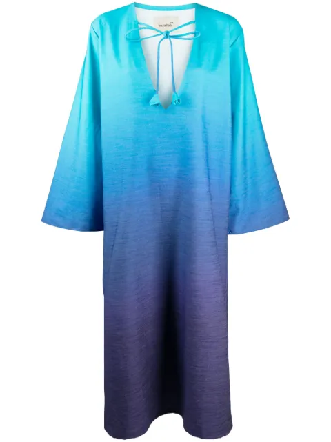 Bambah Mosa gradient-effect linen kaftan Blue BMRE2425