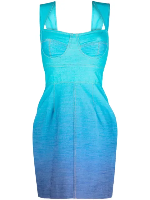Bambah Ocean gradient-effect minidress Blue BMRE2426