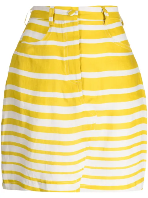 Bambah Sicily striped linen mini skirt Yellow BMRE2405