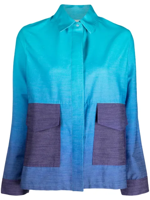 Bambah gradient-effect linen shirt Blue BMRE2424