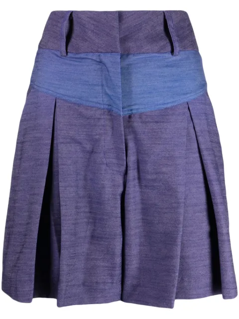 Bambah Ocean pleated linen shorts Blue BMRE2423
