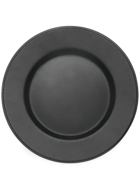 Ralph Lauren Home Wyatt leather charger plate Black 680686213001