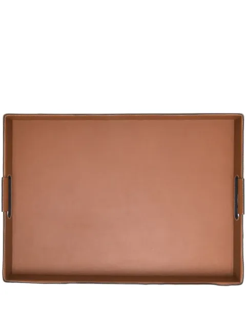 Ralph Lauren Home large Wyatt leather tray Brown 680686210002