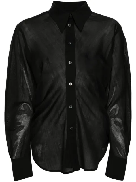 LVIR semi-sheer wool blend shirt Black LV24SSH09