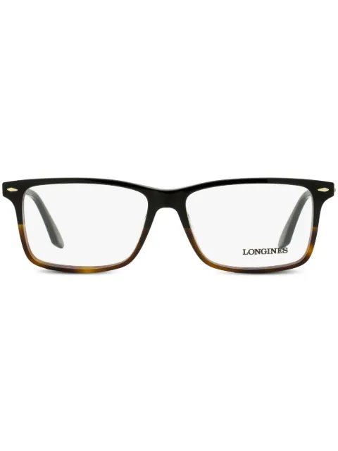 Longines two-tone rectangle-frame glasses Black LG5032