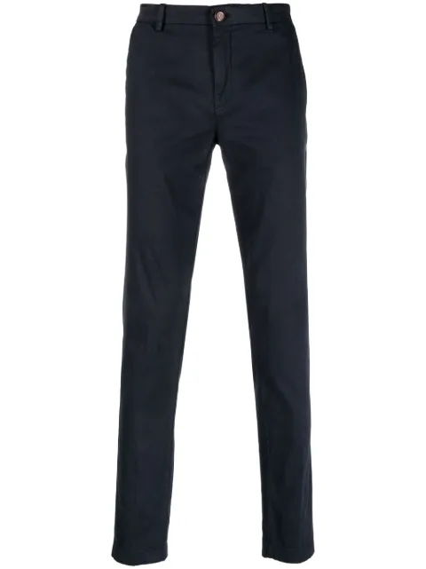 Boggi Milano straight-leg stretch-cotton chino trousers Blue BO21C005901