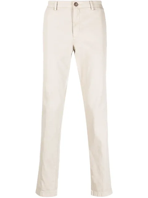 Boggi Milano straight-leg stretch-cotton chino trousers Neutrals BO21C005902