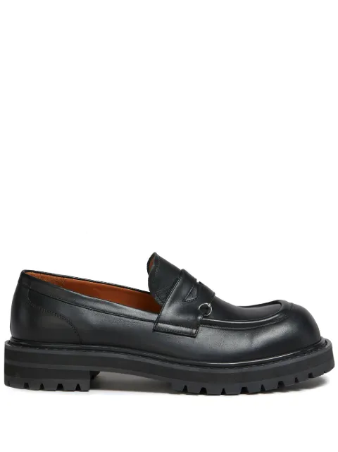 Marni penny-slot leather loafers Black MOMR005503P6453