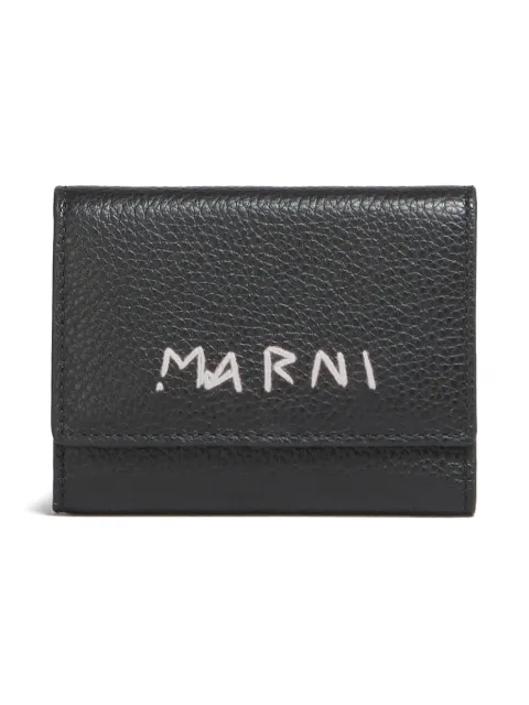 Marni leather key holder with mending-embroidery Black PCMI0017U2P6533