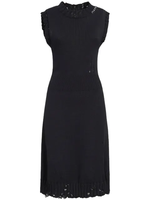 Marni distressed-effect knitted cotton dress Black ABMD0188A0UFC652