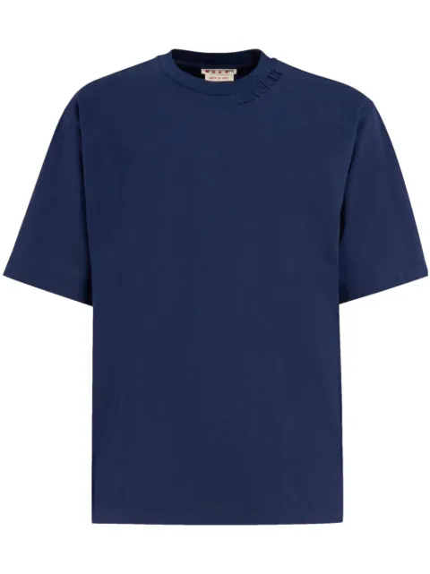 Marni logo-patch cotton T-shirt Blue HUMU0287X0UTC323
