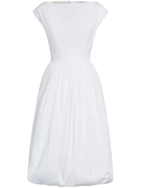 Marni boat-neck cotton midi dress White ABMA1156A0UTC223