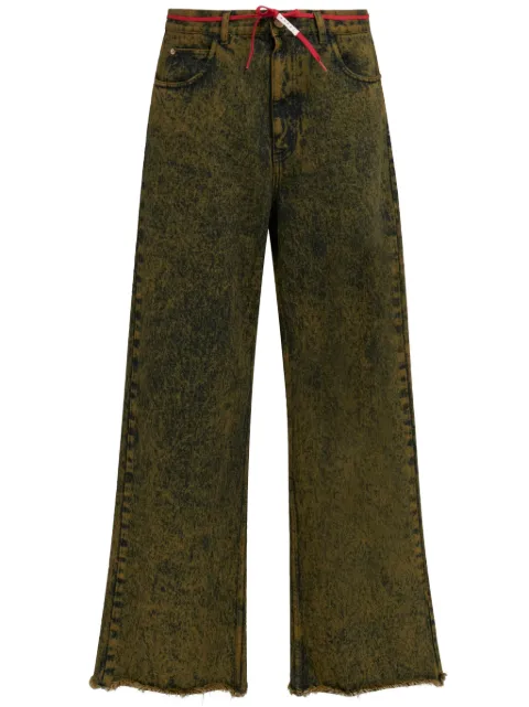 Marni marble-dyed wide-leg jeans Brown PUJU0019A0USCV35