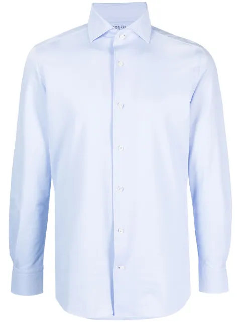 Boggi Milano Japanese Jersey button-up shirt Blue BO21C004102