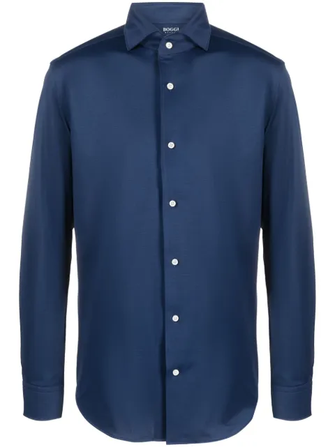 Boggi Milano long-sleeve jersey shirt Blue BO21C004103