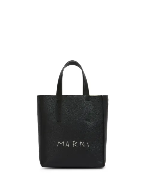 Marni Museo soft mini bag in leather with mending Black SHMP0040L3P6533