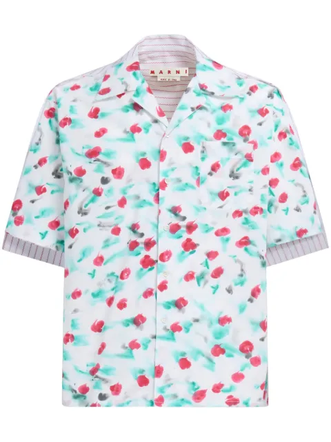 Marni mix-print panelled shirt White CUMU0287QYUTC325