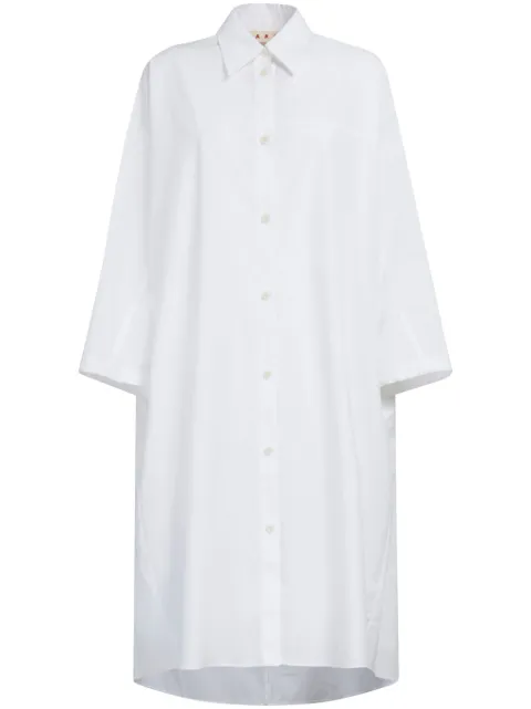 Marni long-sleeved cotton shirtdress White ABMA1159A0UTC223