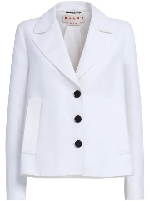 Marni single-breasted cotton blazer White GIMA0252U0TCX28
