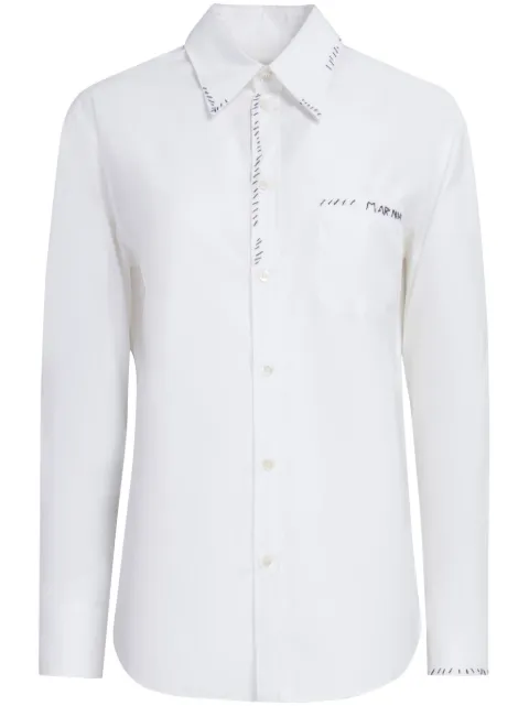 Marni logo-embroidered cotton shirt White CAMA0103S5UTC22300W01