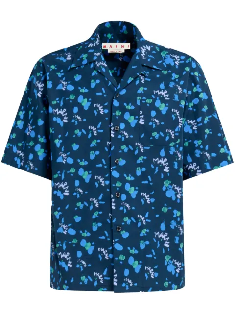 Marni graphic-print cotton shirt Blue CUMU0213A6UTC328