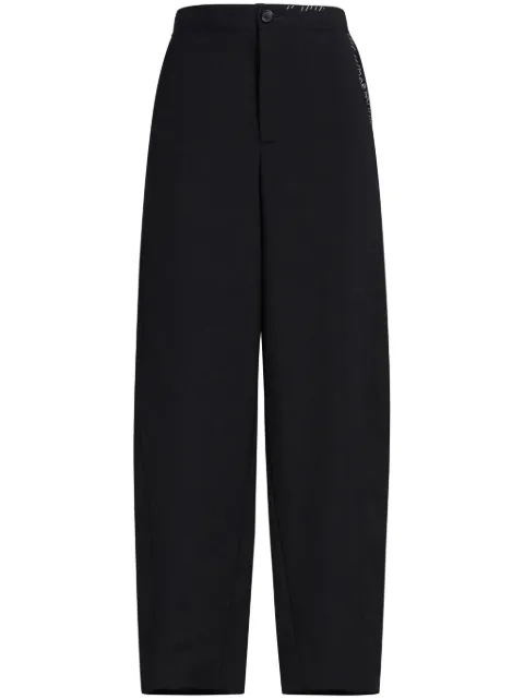 Marni logo-embroidered tapered trousers Black PAMA0482SUTW839