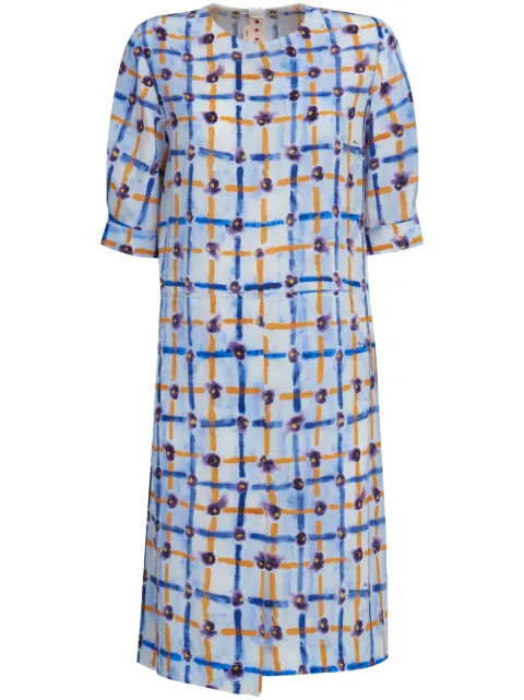 Marni floral-print asymmetric midi dress Blue ABMA1173M0UTSG10