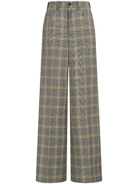 Marni check-pattern palazzo pants Yellow PAMA0460A0UTWA11
