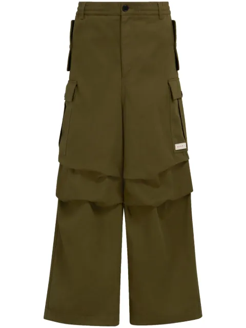 Marni logo-patch cargo trousers Green PUMU0247AXUTC310