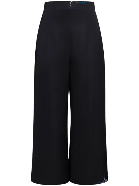 Marni decorative-stitching cropped trousers Blue PAMA0476X0UTV995