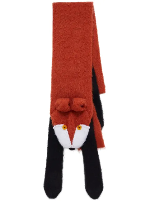 Marni fox knitted scarf Brown SCZC0057Q0UFU164