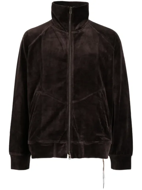 Mastermind World skull-embroidered zip-up jacket Brown MW23S11BL042010BRWN
