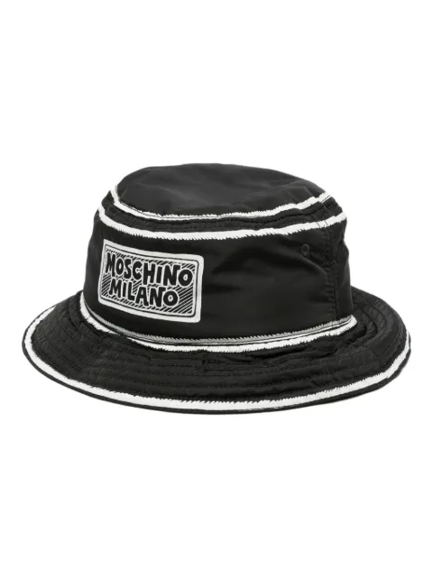 Moschino logo-print bucket hat Black A92218271