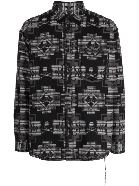 Mastermind World Chimayo jacquard cotton shirt Black MW23S11SH007005BLK