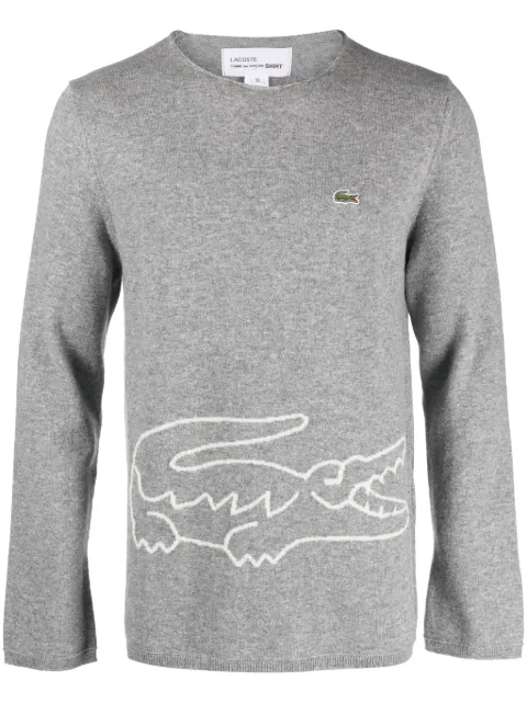 Comme Des Garçons Shirt logo-patch wool jumper Grey FLN003