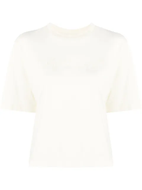 Off-White logo-embossed cotton T-shirt Neutrals OWAA124F23JER0056161