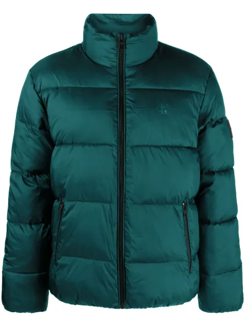 Calvin Klein Jeans logo-patch padded-design jacket Green J30J324081CA4