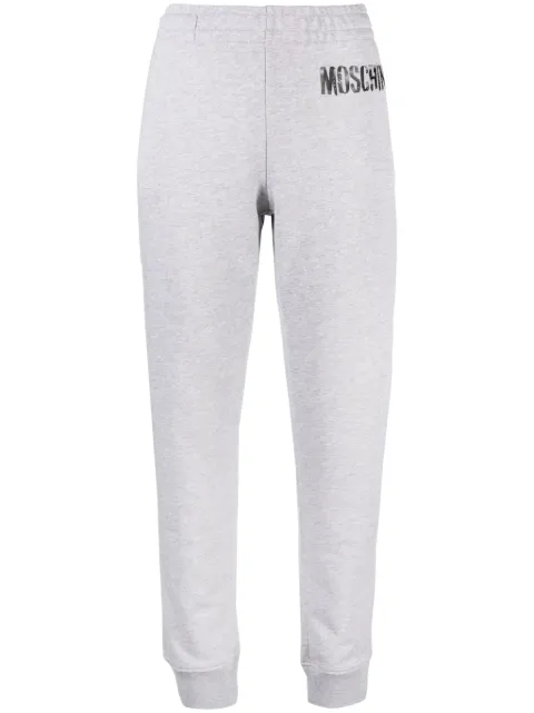 Moschino logo-print track trousers Grey A03405528