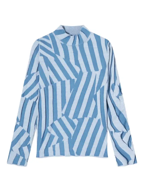 Kenzo stripe-pattern high-neck sweater Blue FD62PU4113CL
