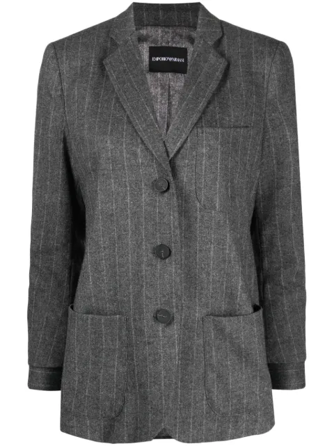 Emporio Armani pinstripe-pattern single-breasted blazer Grey H4NG32E2117