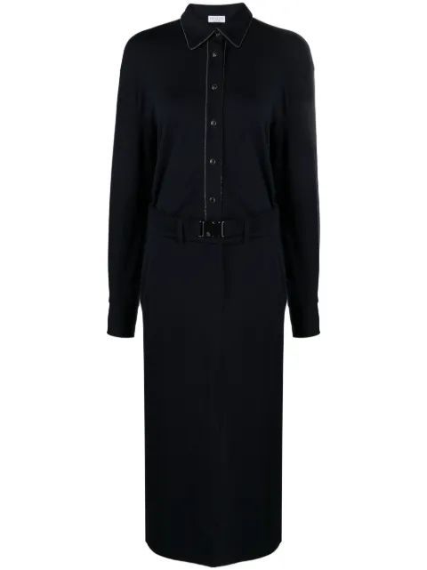 Brunello Cucinelli Monili chain-embellished shirt dress Blue M0R25A5158C051