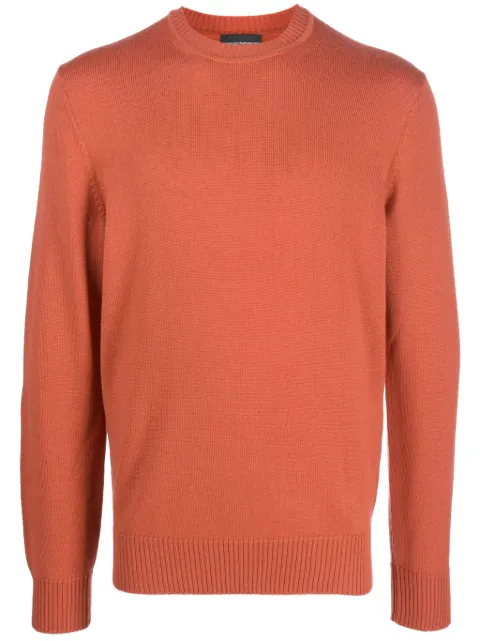 Emporio Armani embroidered-logo virgin-wool jumper Orange 8N1MVA1M67Z