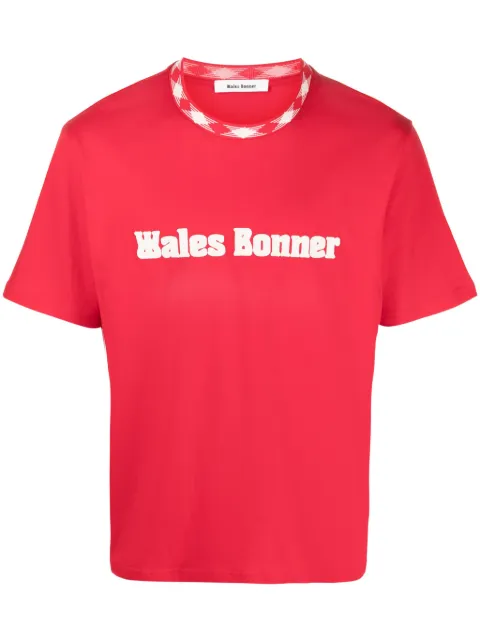 Wales Bonner Original logo-appliqué T-shirt Red MA23JE16JE01349